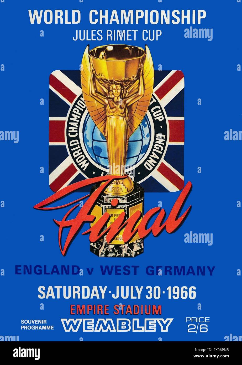 1966 World Cup Final Programme, England vs West Germany, 30th July 1966 at Wembley Stock Photo