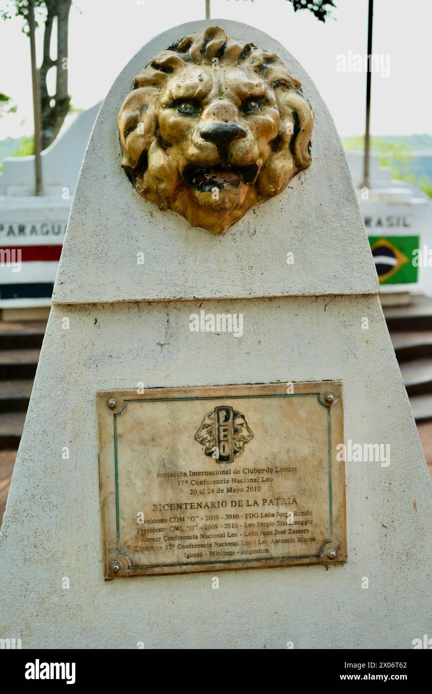 Plaque commemerating the International Association of Lions Clubs 37th Leo Conference. Stock Photo