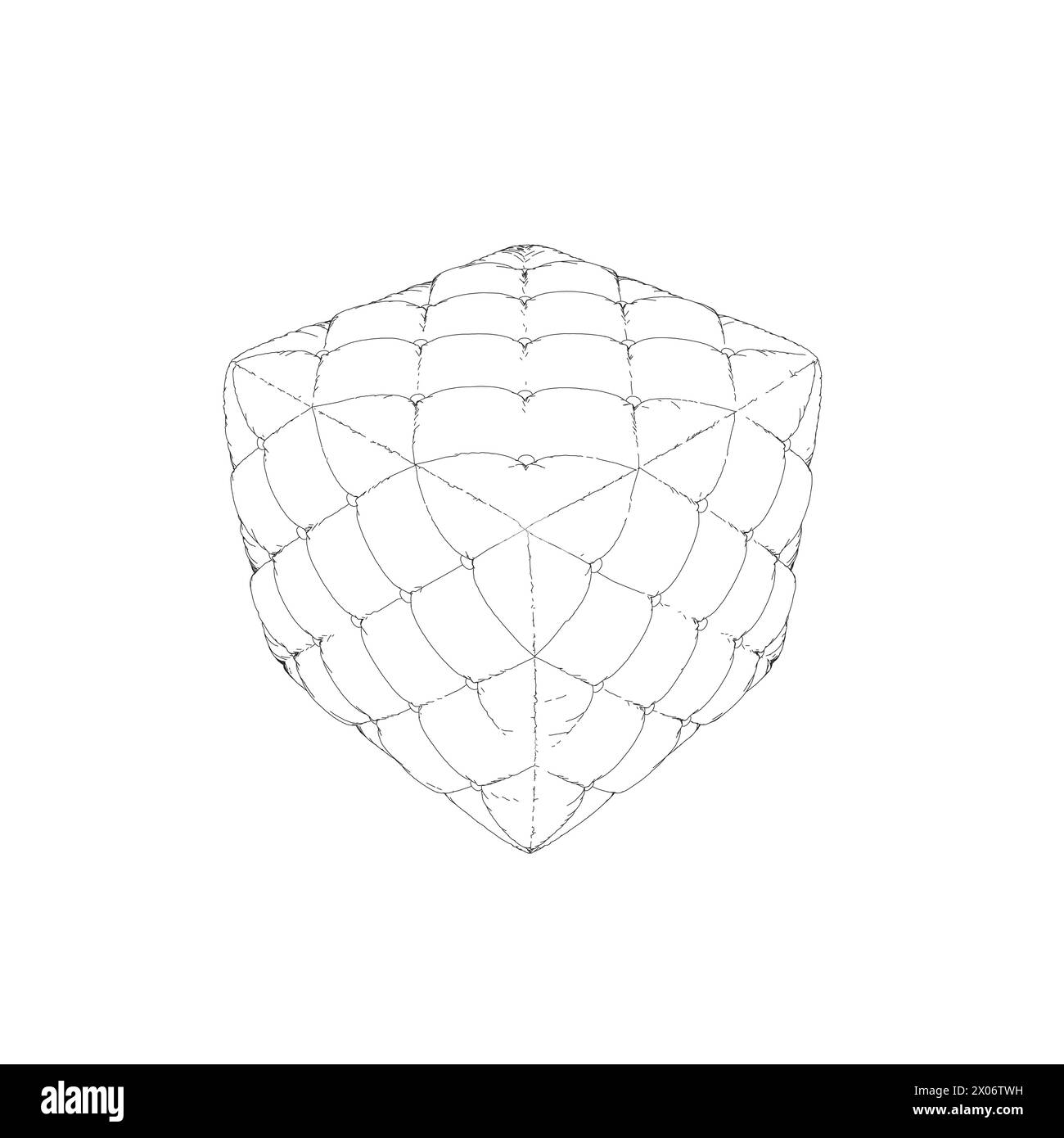 Contour pouf isolated on white background. Vector illustration Stock