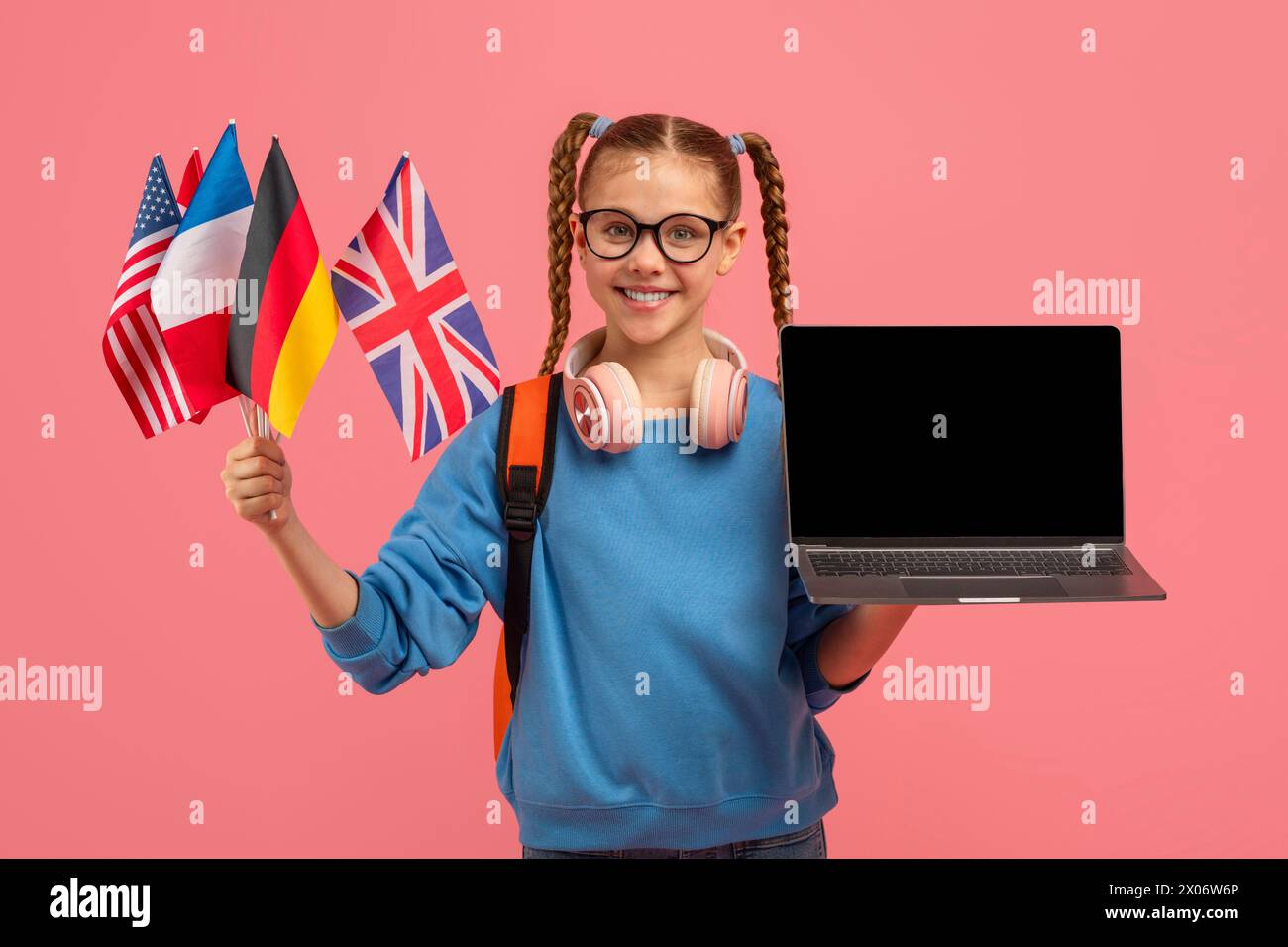 World flags girl hi-res stock photography and images - Alamy