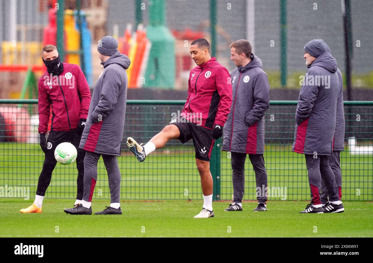 Aston Villa's Youri Tielemans during a training session at the Bodymoor Heath Training Ground, Birmingham. Picture date: Wednesday April 10, 2024. Stock Photo