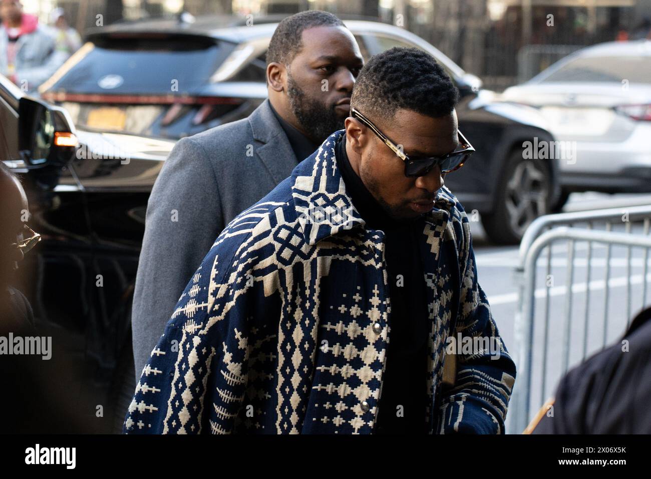 Manhattan United States 08th Apr 2024 Jonathan Majors Arrives At manhattan-united-states-08th-apr-2024-jonathan-majors-arrives-at
