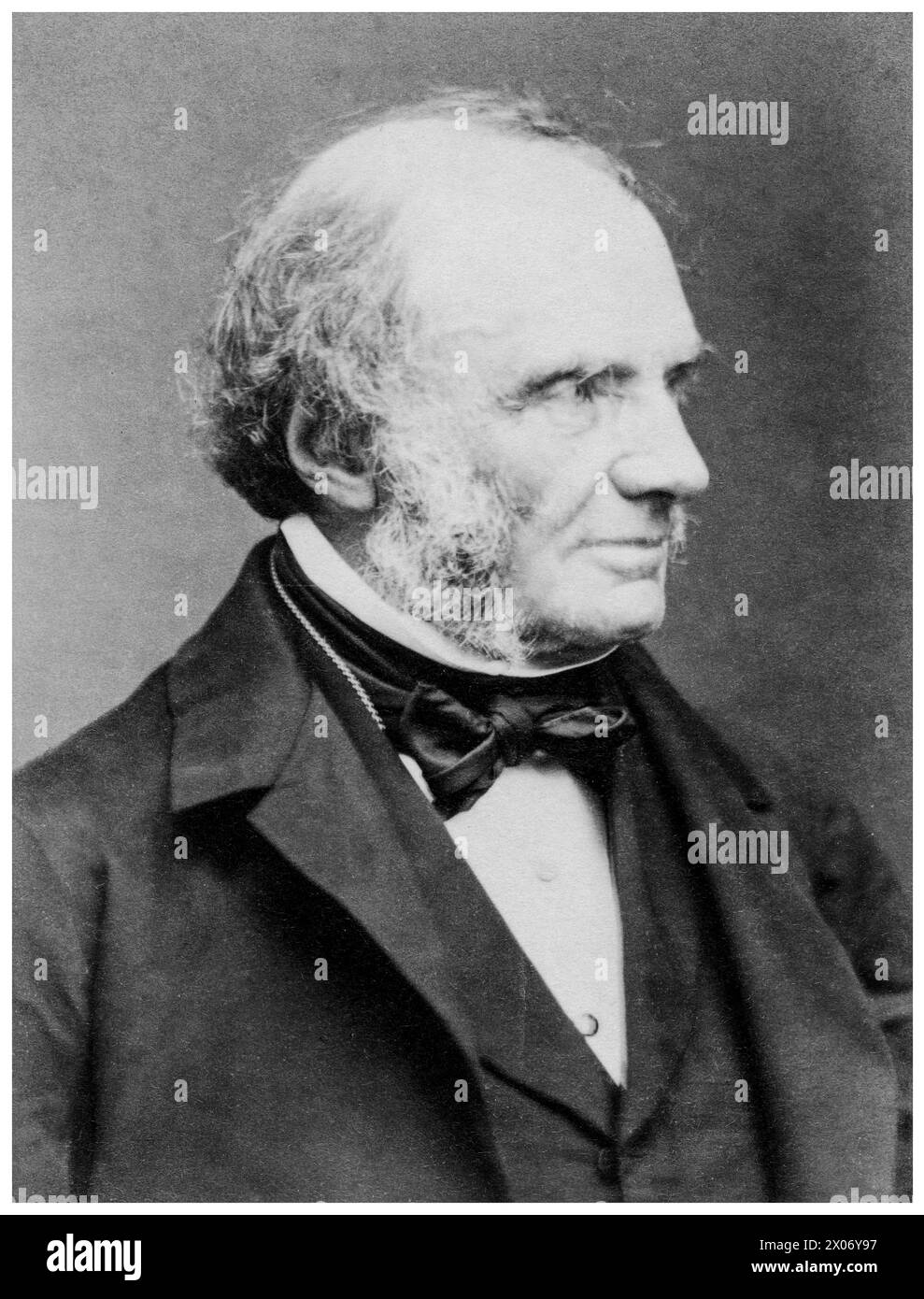 John Russell, 1st Earl Russell (1792-1878), known as 'Lord John Russell', twice Prime Minister of the United Kingdom 1846-1852 and 1865-1866, portrait photograph carte de visite by John Jabez Edwin Mayall, 1861 Stock Photo
