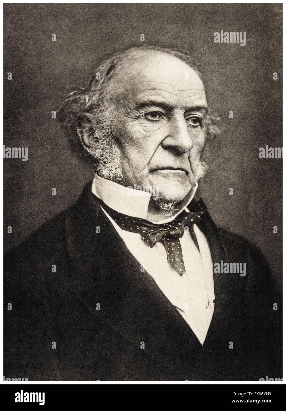 William Gladstone (William Ewart Gladstone, 1809-1898), Liberal politician and four times Prime Minister of the United Kingdom 1868-1874, 1880-1885, Feb-Jul 1886, and 1892-1894, portrait photograph by Samuel Alexander Walker, 1892 Stock Photo