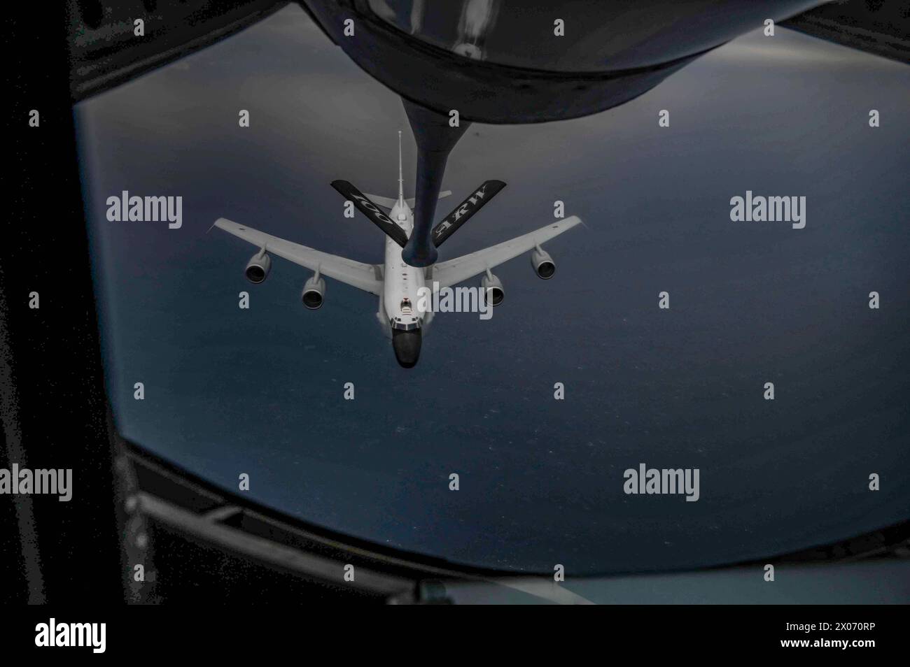 A U.S. Air Force RC135 Rivet Joint assigned to 51st Squadron, Royal Air Force Waddington