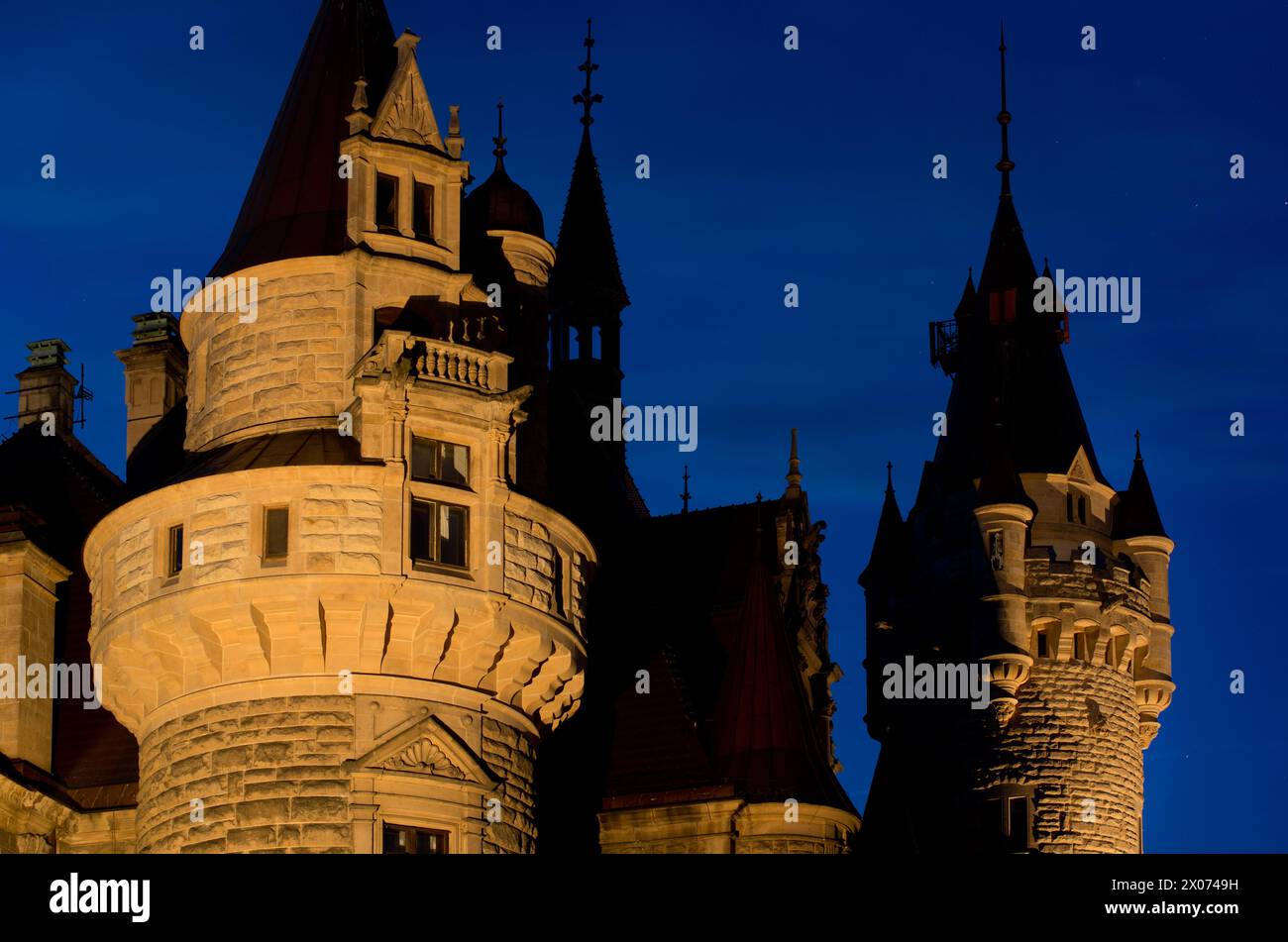 Moszna Castle, Poland Stock Photo