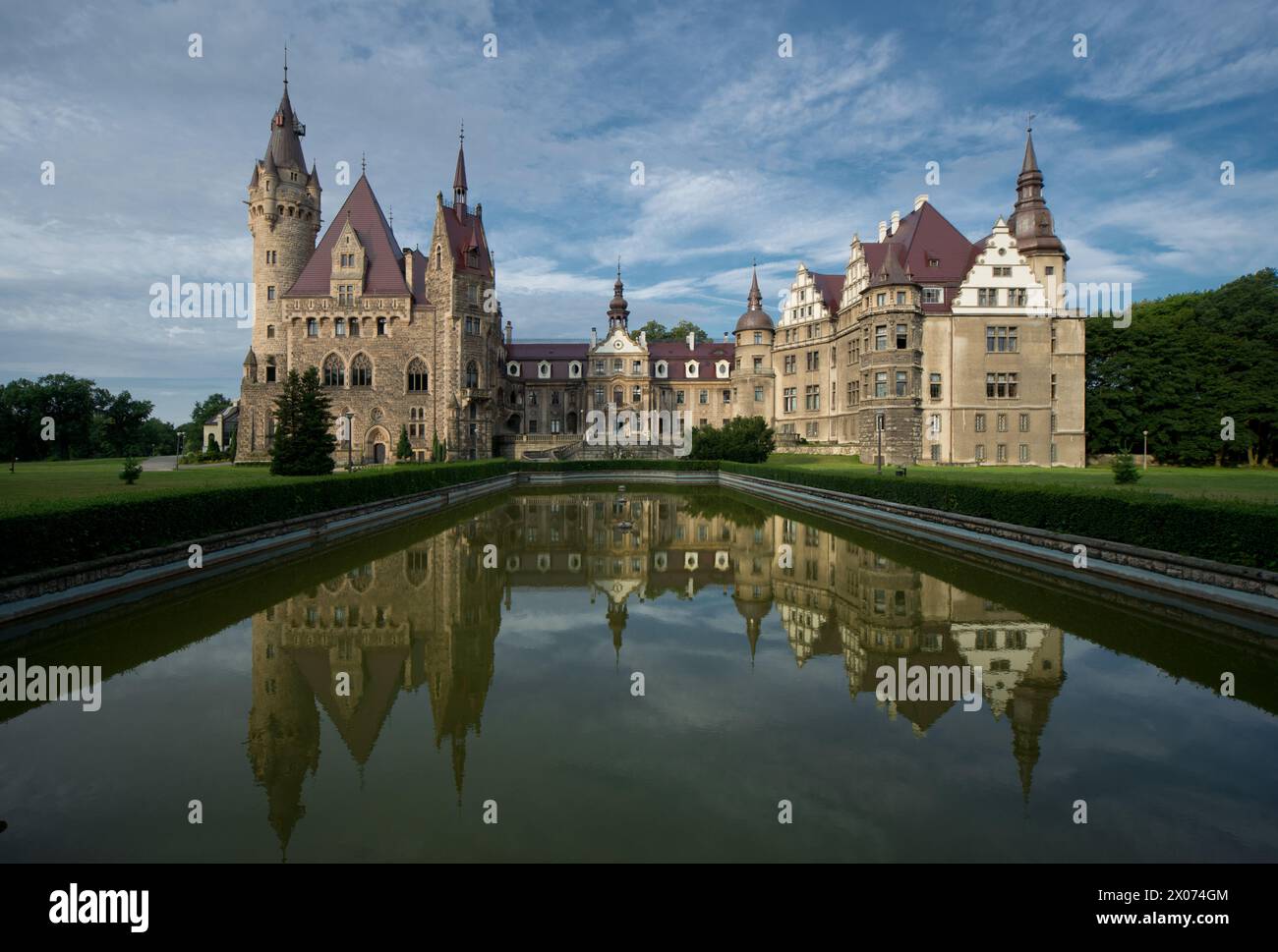 Moszna Castle, Poland Stock Photo