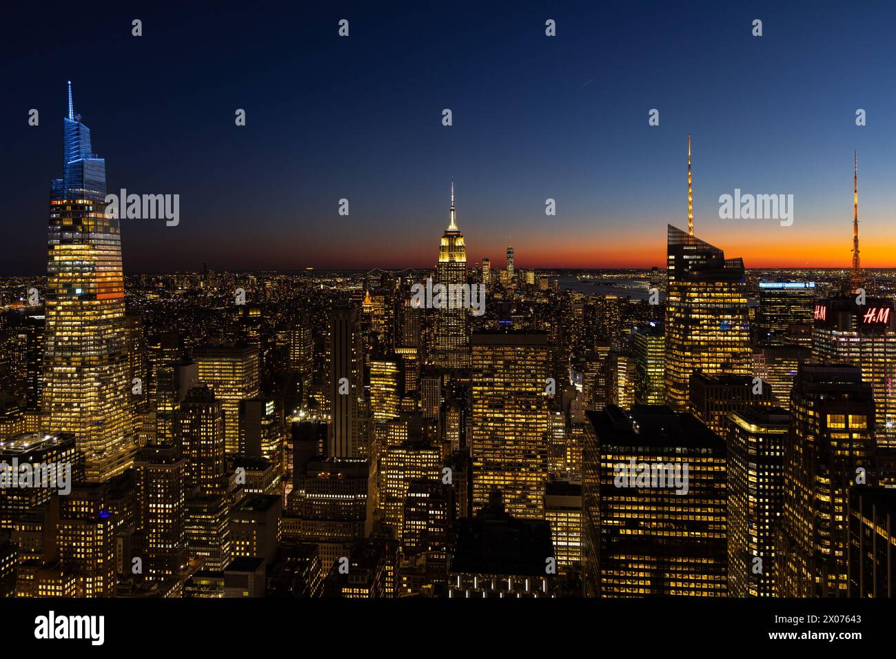 NCY Skyline sunset Stock Photo