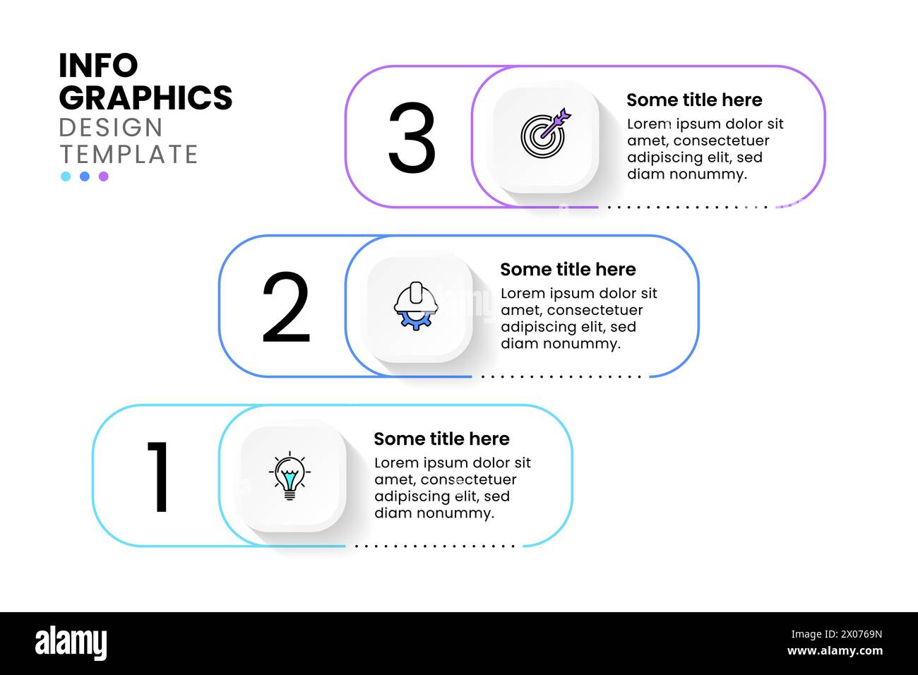 Infographic template with icons and 3 options or steps. Can be used for ...
