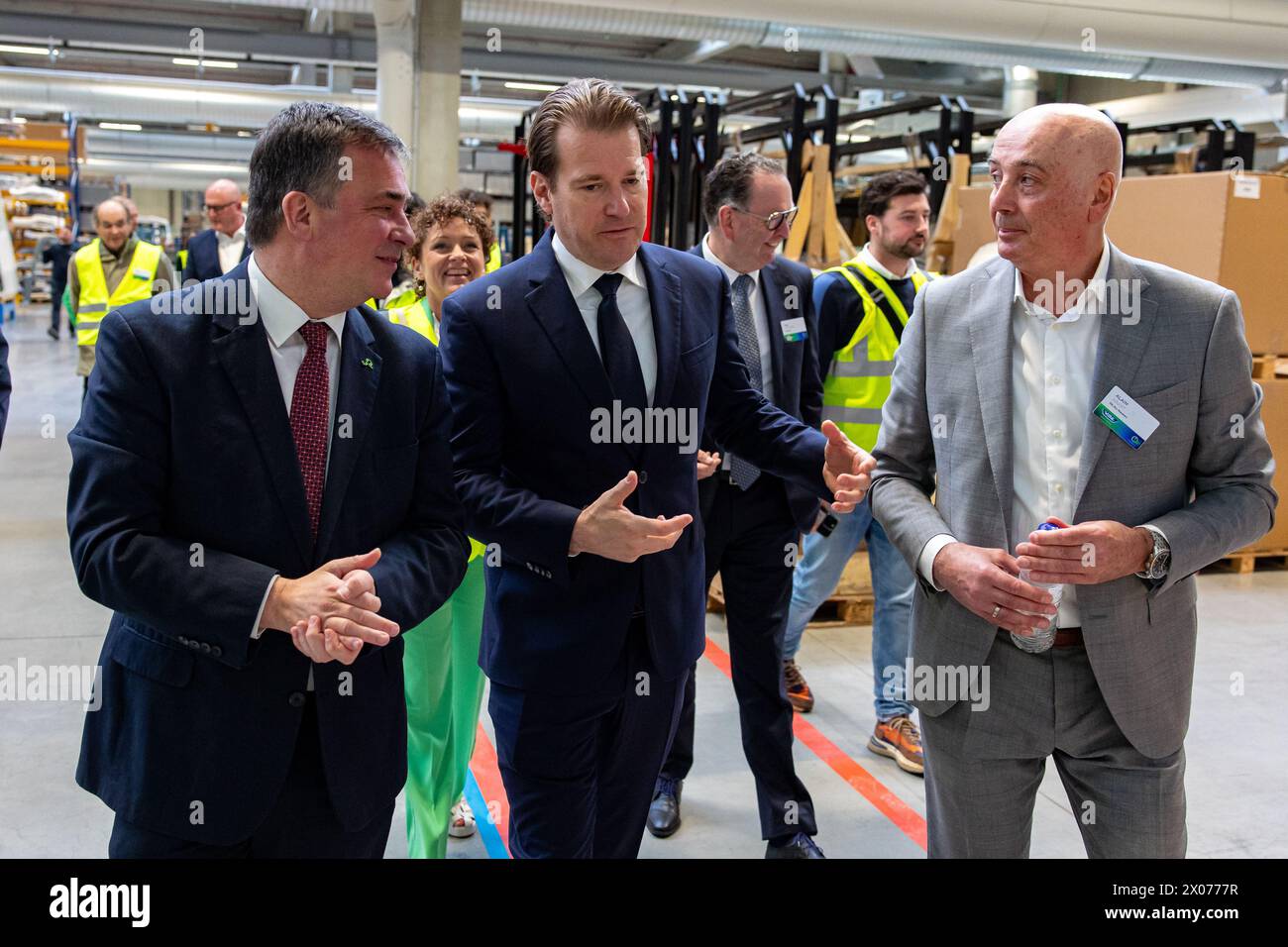 Roeselare, Belgium. 10th Apr, 2024. Roeselare Mayor Kris Declerq, VDL ...