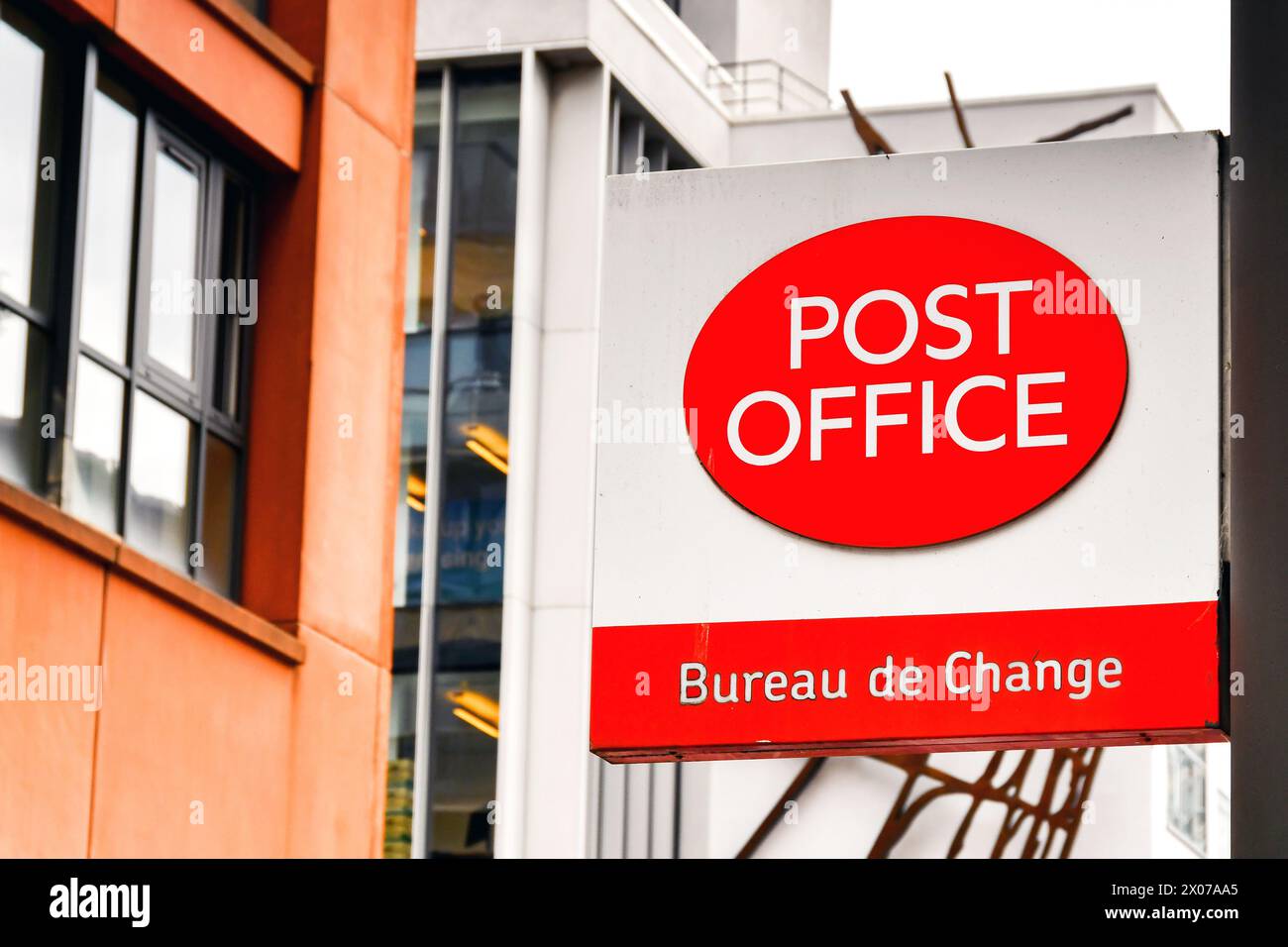 London, England, UK - 27 June 2023: Sign outside a branch of the Post Office in central London Stock Photo