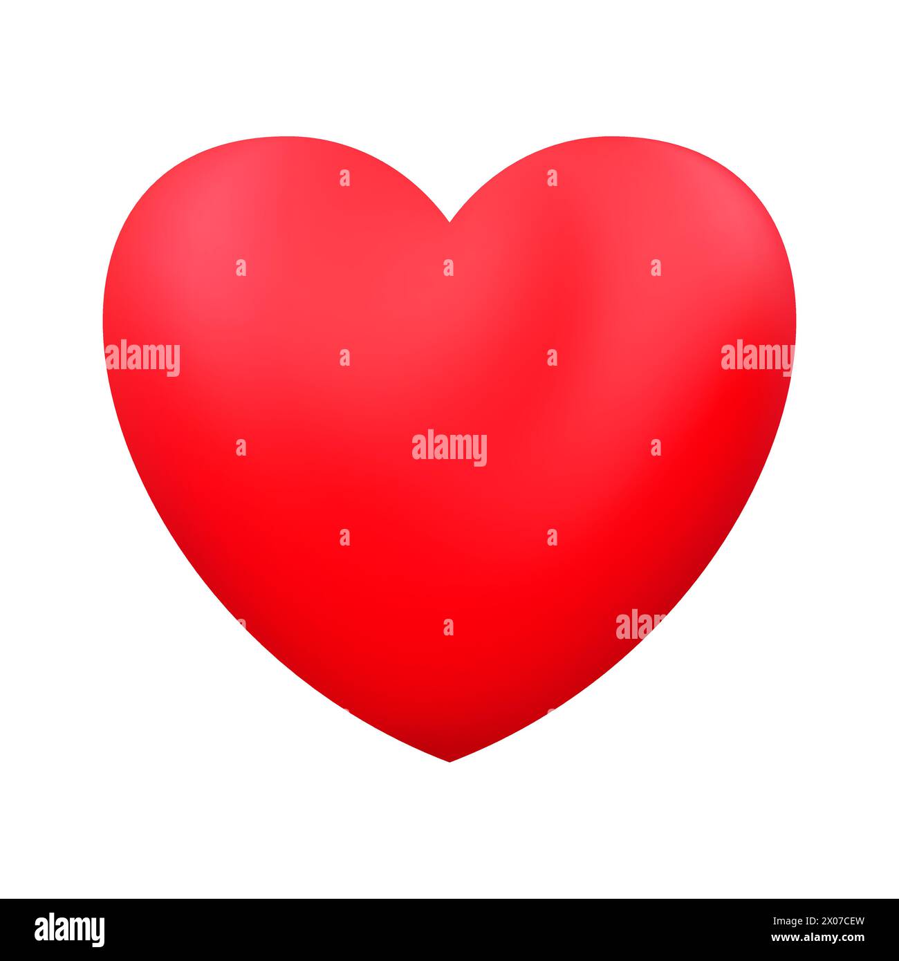 Red realistic heart icon on white background. 3d vector illustration ...