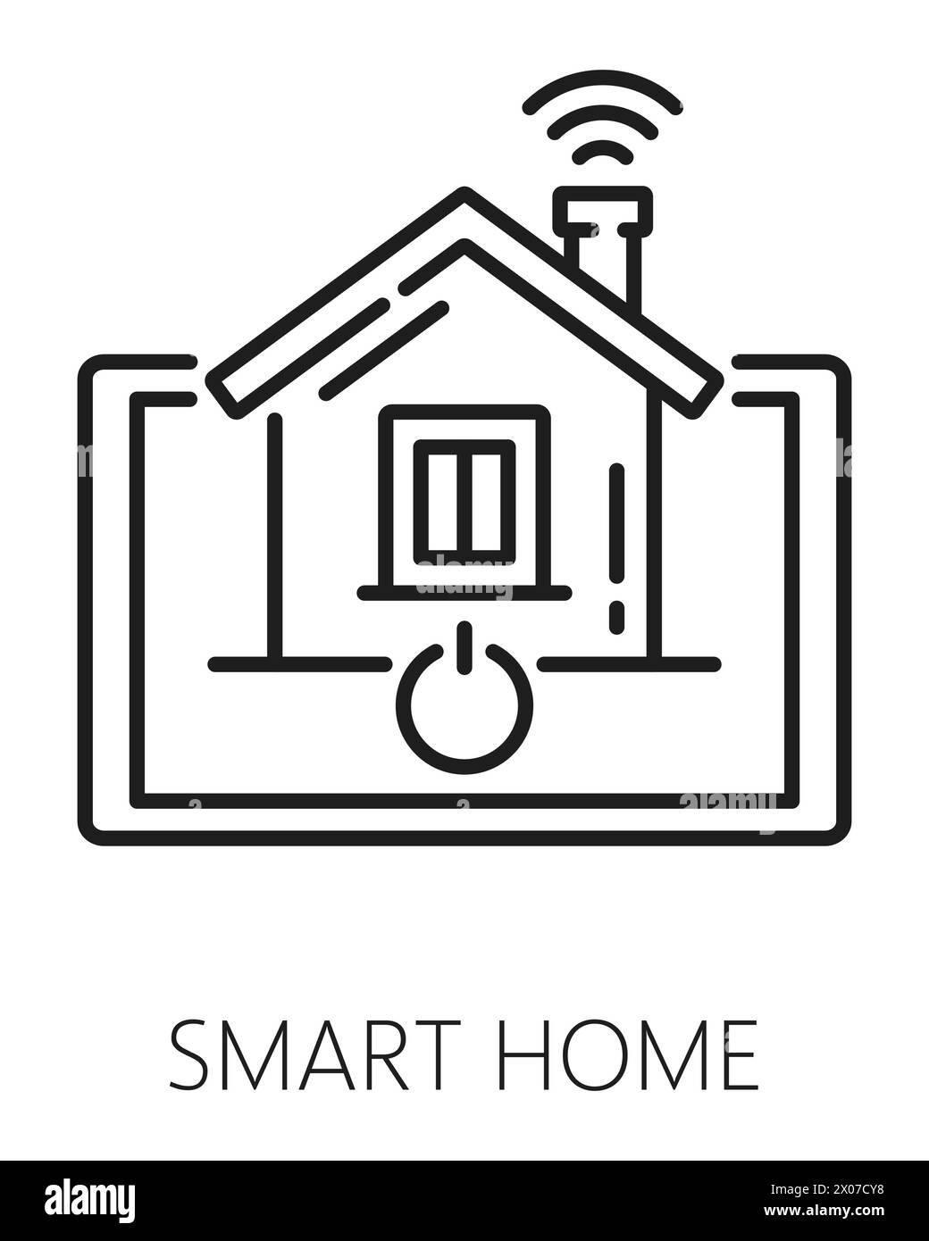 Real estate icon of smart home, house apartment rent and residential
