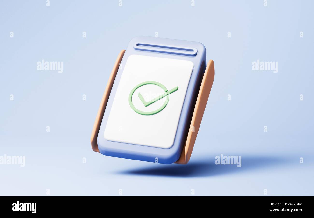 POS machine with cartoon style, 3d rendering. 3D illustration Stock ...