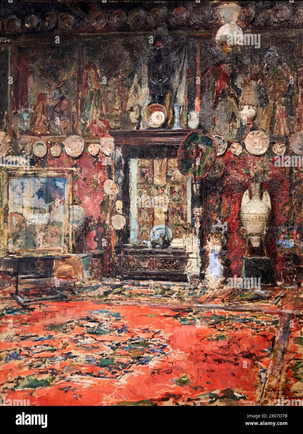 'The Studio of Marià Fortuny in Rome', 1874, Ricardo de Madrazo, National Museum of Catalan Art, Museu Nacional d Art de Catalunya, MNAC, Barcelona, S Stock Photo