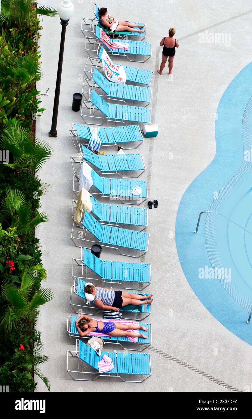Poolside chairs at Myrtle Beach SC USA Stock Photo