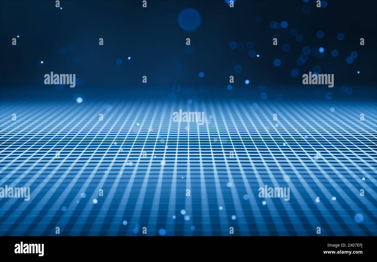 Glowing blue digital grid floor hi-res stock photography and images - Alamy