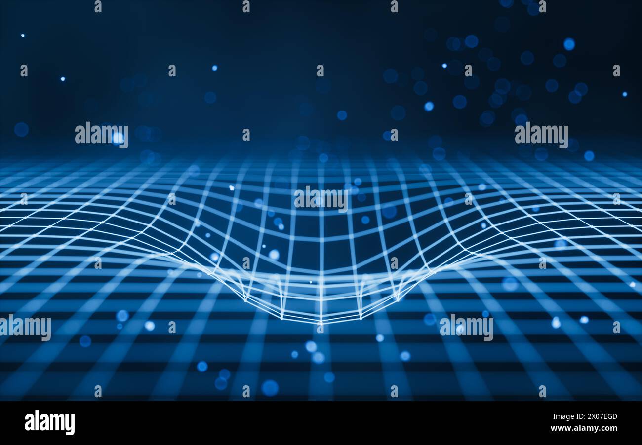 Digital space with glowing lines, 3d rendering. 3D illustration Stock ...