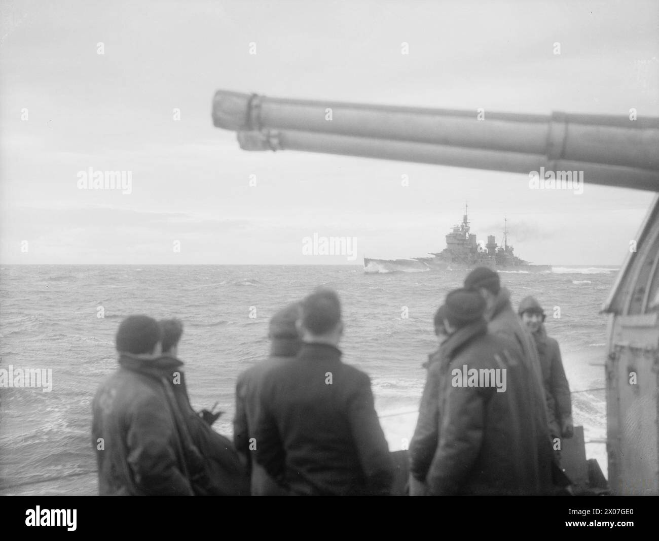 HMS DUKE OF YORK AT SEA. 27 FEBRUARY 1942, ON BOARD THE ESCORTING ...