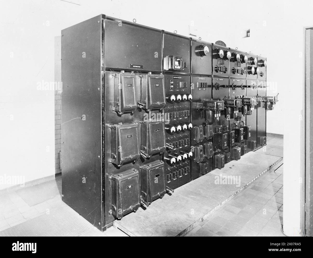 First Bt Switchboard A mains switchboard in an East Coast Chain Home transmitter building ...