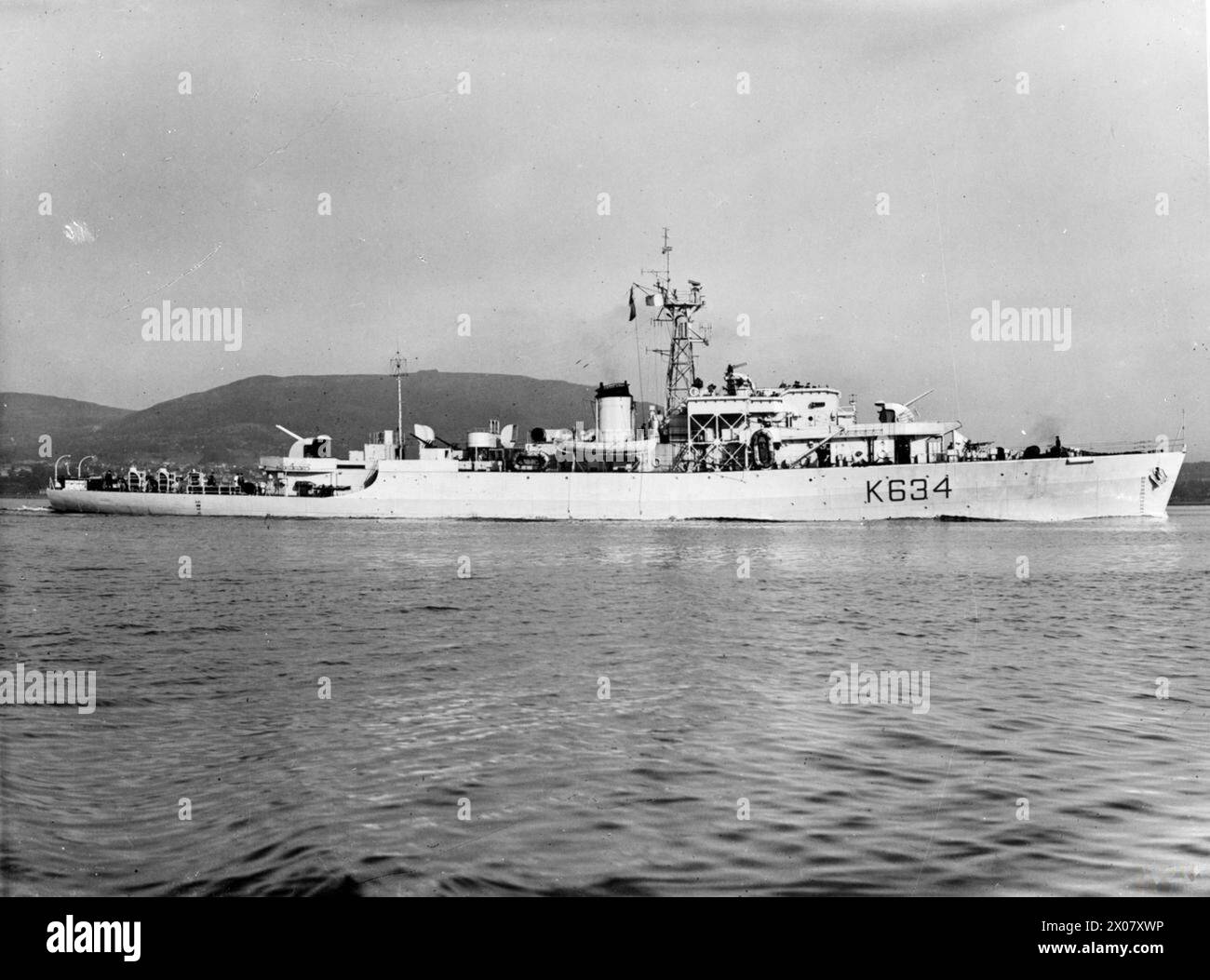 HMS ST AUSTELL BAY, BRITISH BAY CLASS FRIGATE. MAY AND JUNE 1945, AT SEA. - , Royal Navy, HMS St Helena, Frigate, (1943) Stock Photo