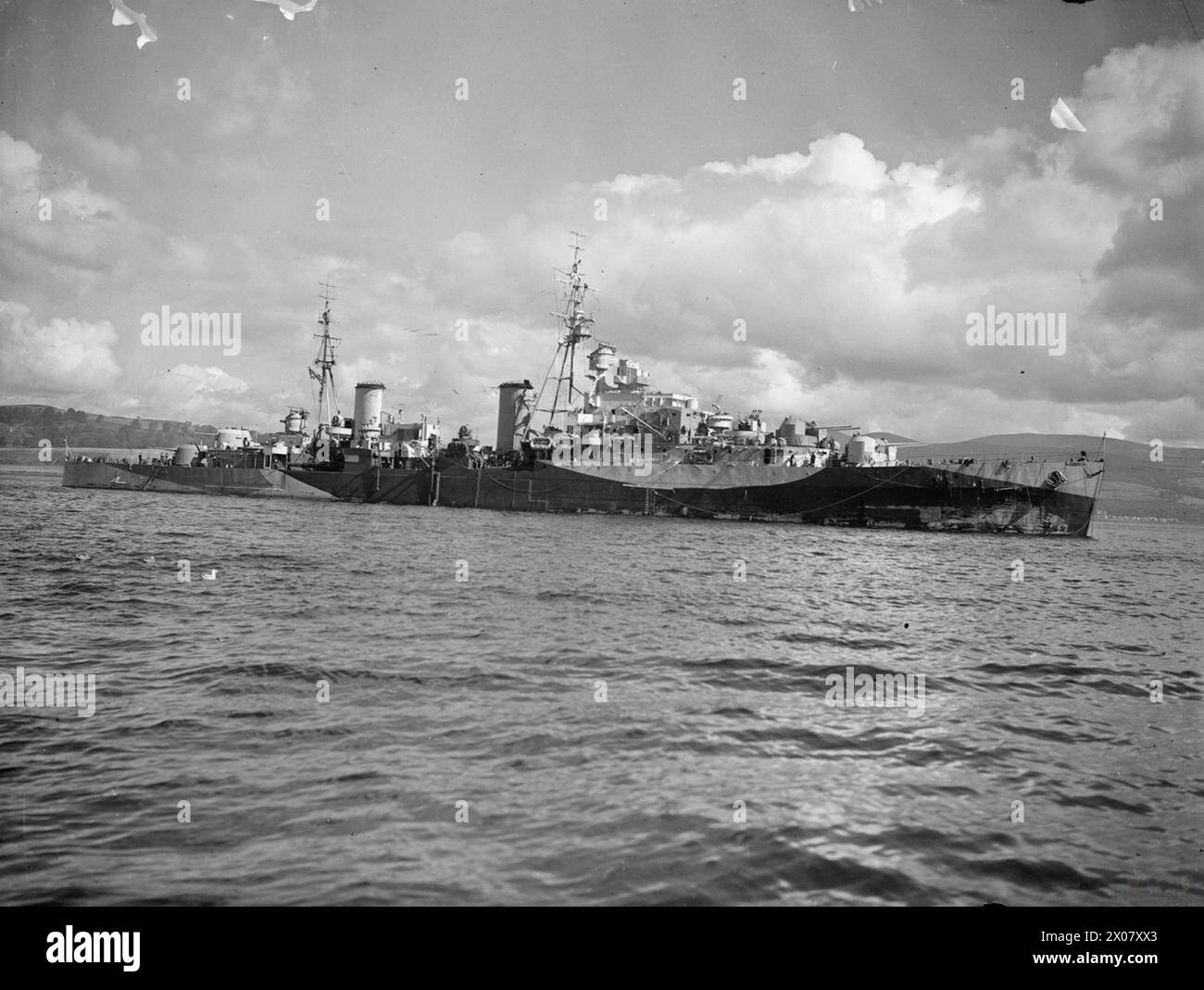 THE BRITISH CRUISER HMS SPARTAN. 11 AUGUST 1943, GREENOCK. - , Stock Photo