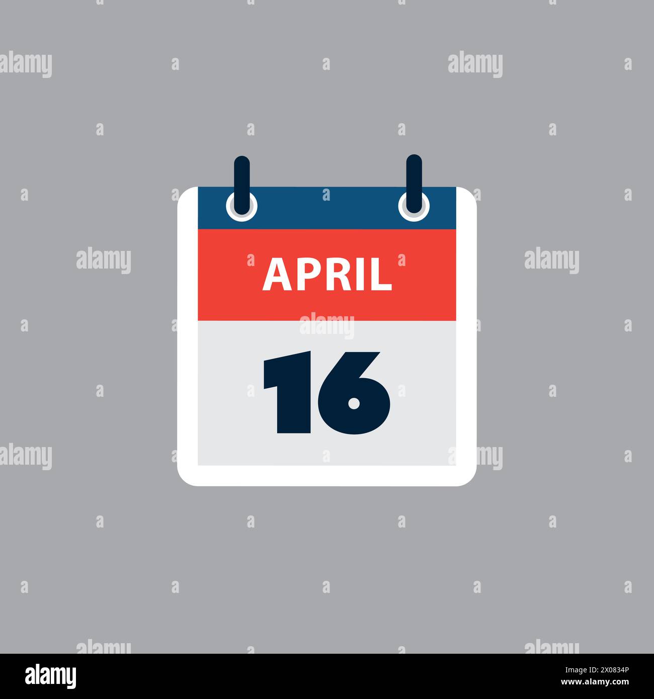 Simple Calendar Page for Day of 16th April - Banner, Graphic Design ...