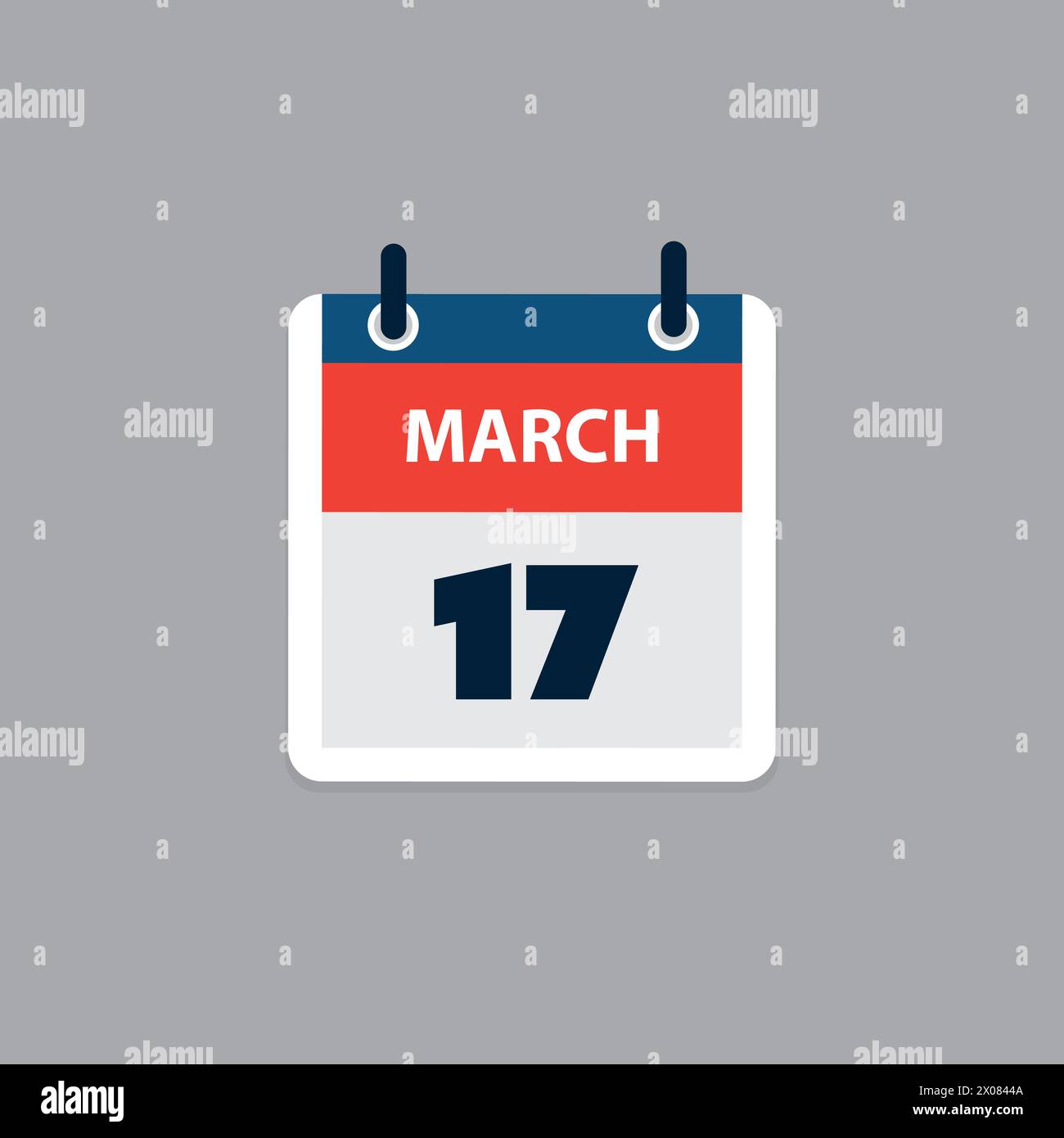 Simple Calendar Page for Day of 17th March Banner, Graphic Design
