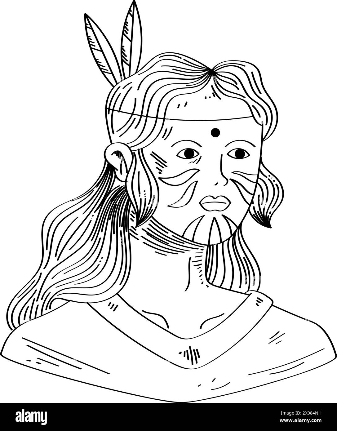 native american girl illustration vector Stock Vector Image & Art - Alamy