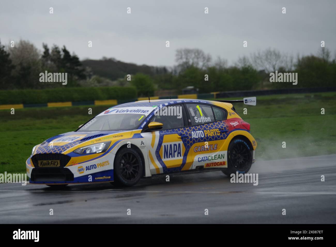 Dalton on Tees, 10 April 2024. Ashley Sutton driving a Ford Focus ST ...