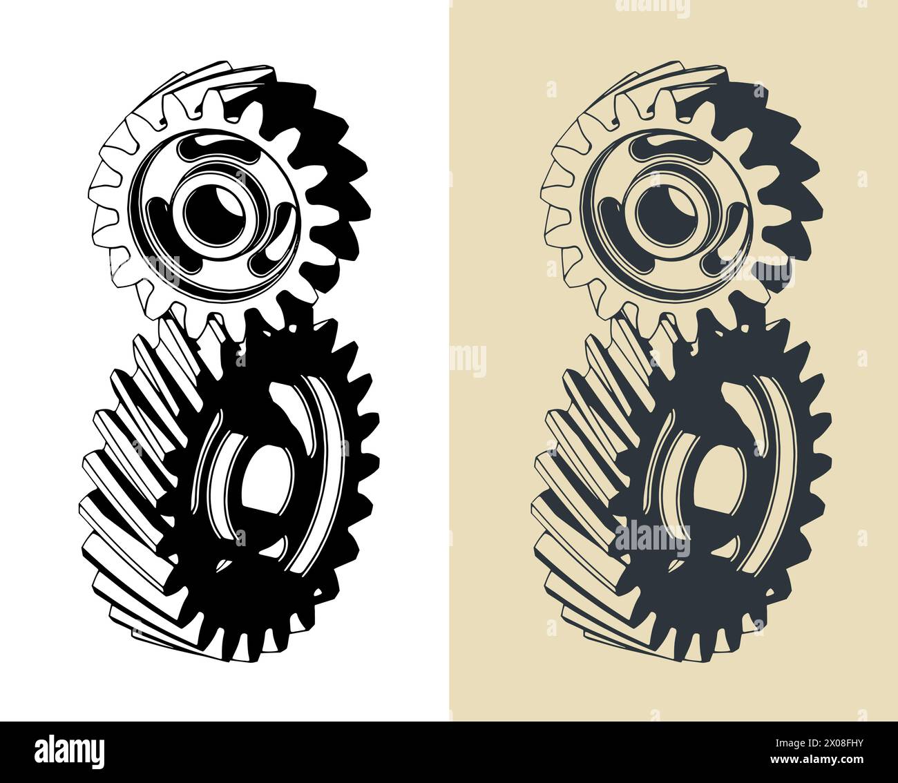 Screw machining Stock Vector Images - Alamy