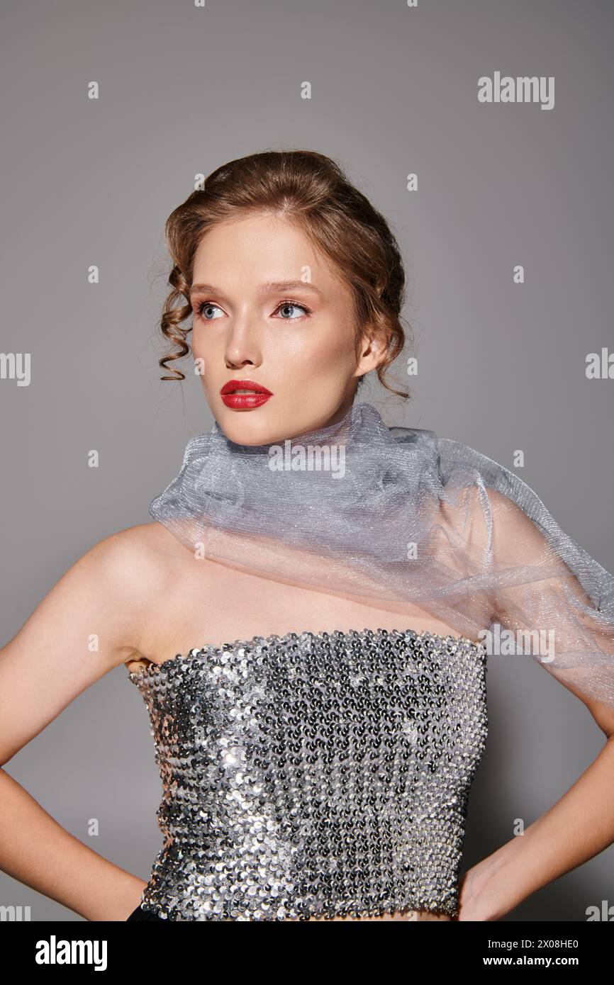 fitted lace wedding dress Medium Grey Suit & Fire Red Tie