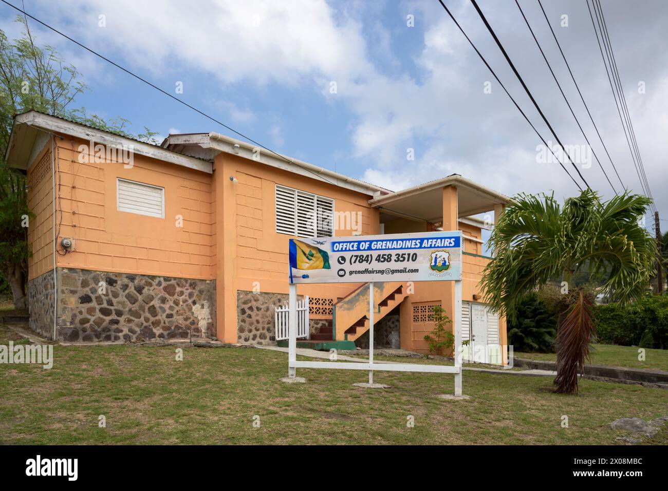 Bequia Office of Grenadine Affairs, Port Elizabeth, Bequia Island, St Vincent & the Grenadines, Caribbean Stock Photo