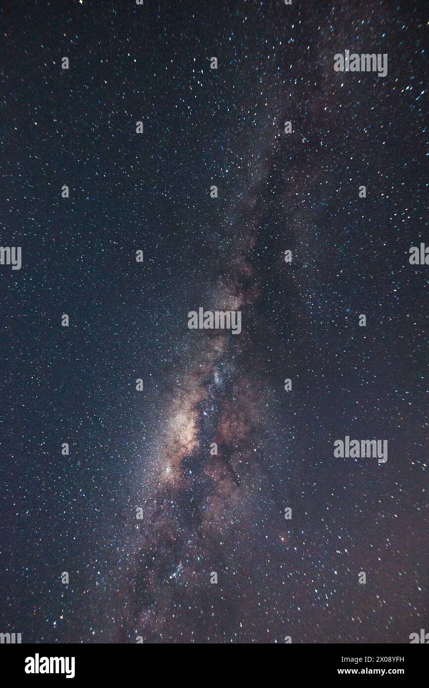 A breathtaking view of the Milky Way galaxy stretching across the night ...