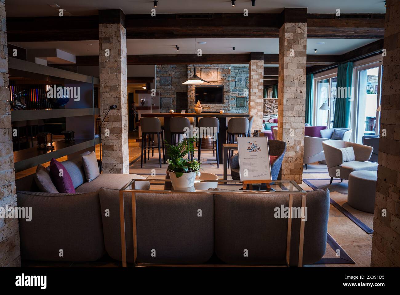 Luxury Hotel Interior in Zermatt Ski Resort, Switzerland Stock Photo ...