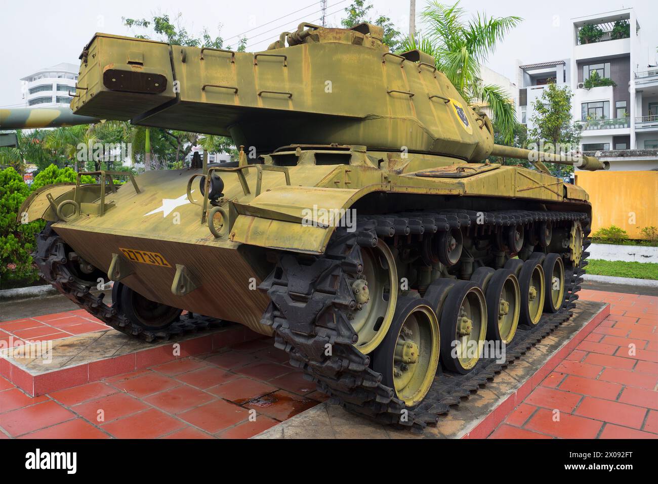 DANANG, VIETNAM - JANUARY 06, 2016: M41 Walker Bulldog light tank at the Museum of the 5th Militarized Zone Stock Photo