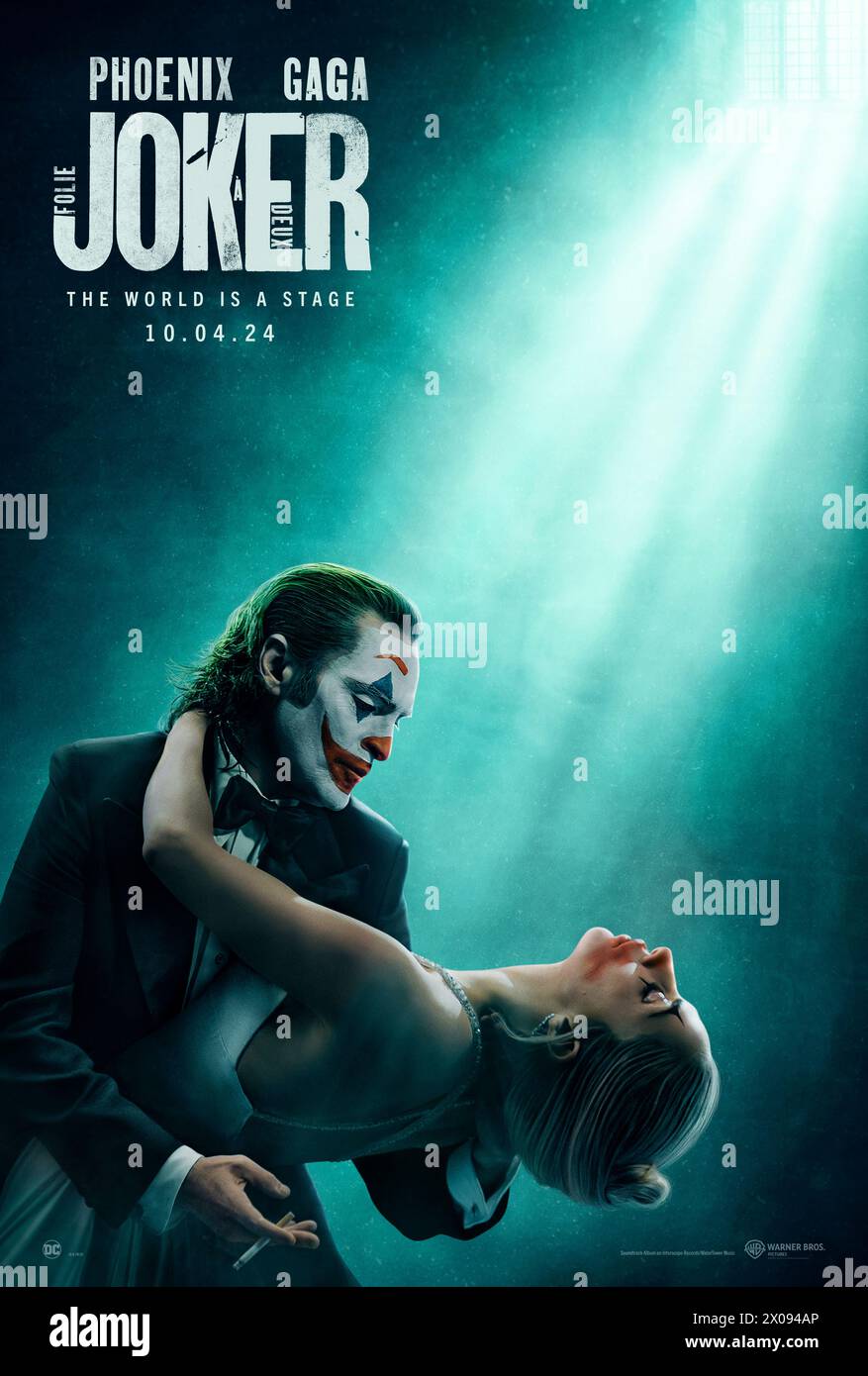 Joker: Folie à Deux (2024) directed by Todd Phillips and starring Joaquin Phoenix, Zazie Beetz, Brendan Gleeson and Lady Gaga. Eagerly awaited sequel to the critically acclaimed 2018 Joker film. US advance poster. ***EDITORIAL USE ONLY*** Credit: BFA / Warner Bros Stock Photo