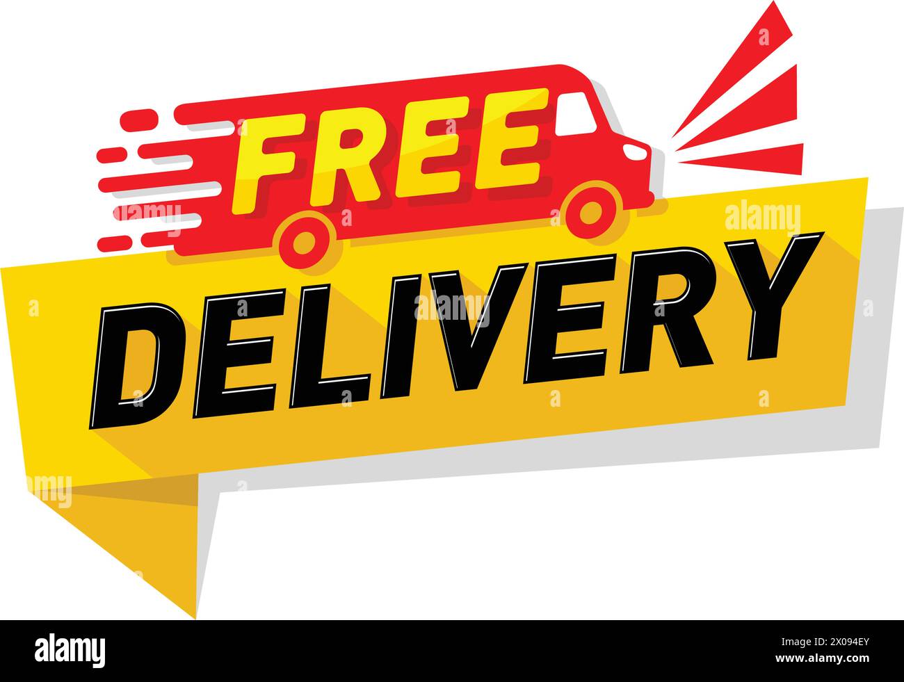 Free delivery service label. Free shipping order icon. Vector on transparent background Stock Vector