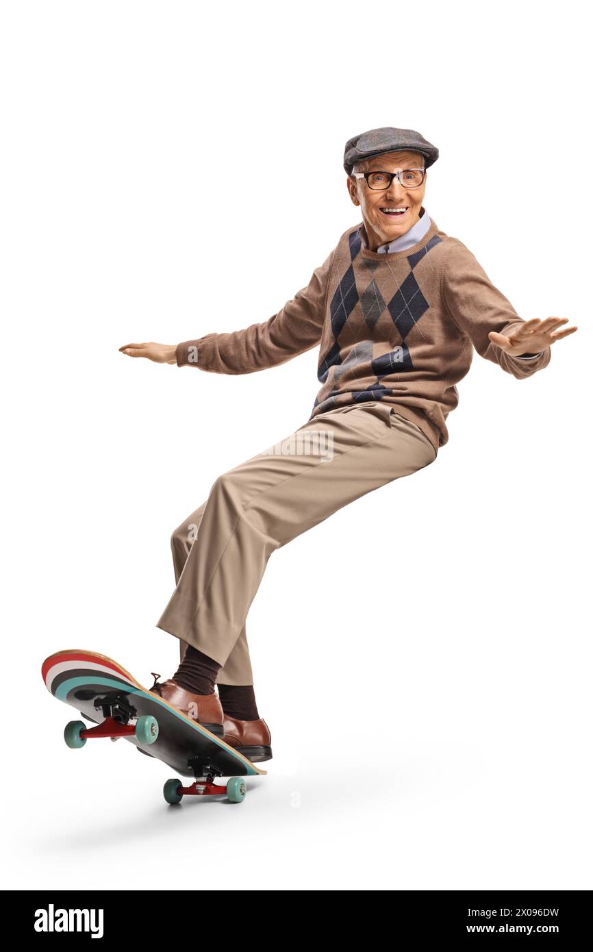 pro skater dressed as old man People skating