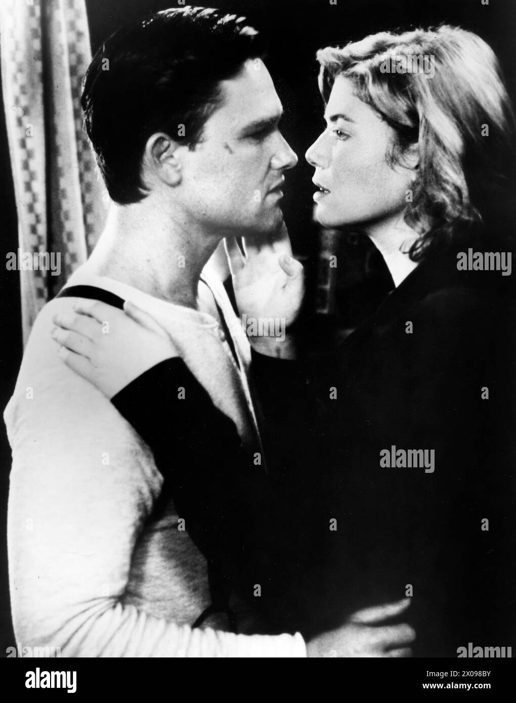 Kurt Russell, Kelly McGillis, on-set of the film, 'Winter People', Columbia Pictures, 1989 Stock Photo