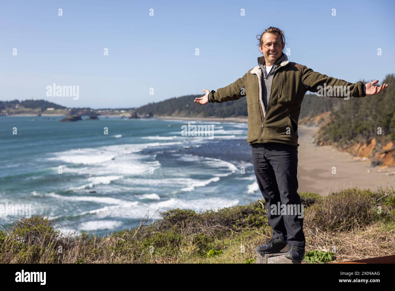 Welcome to Port Orford in the beautiful southern Oregon coast Stock ...