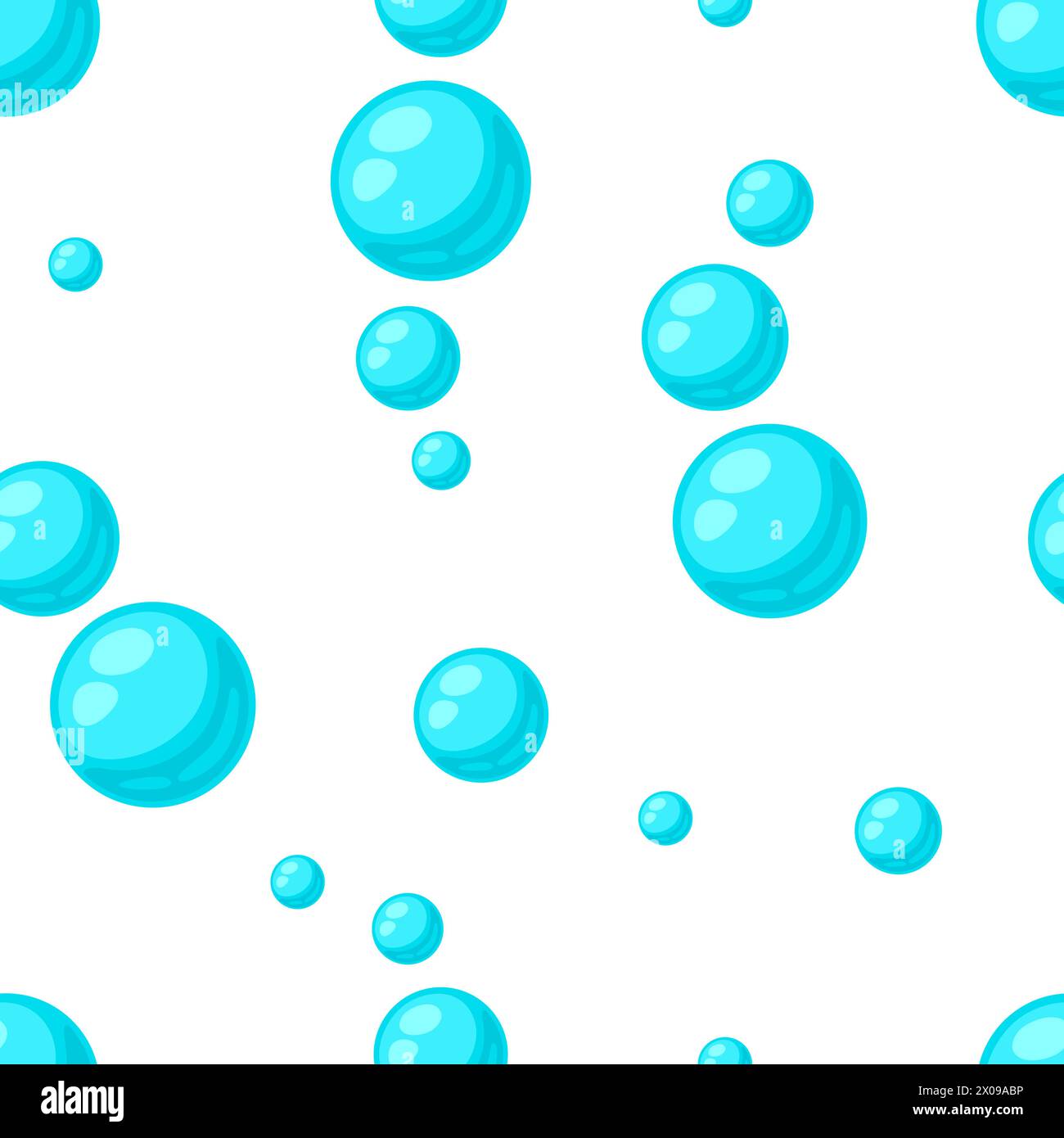 Pattern with turquoise bubbles. Abstract air balls in liquid. Stock Vector