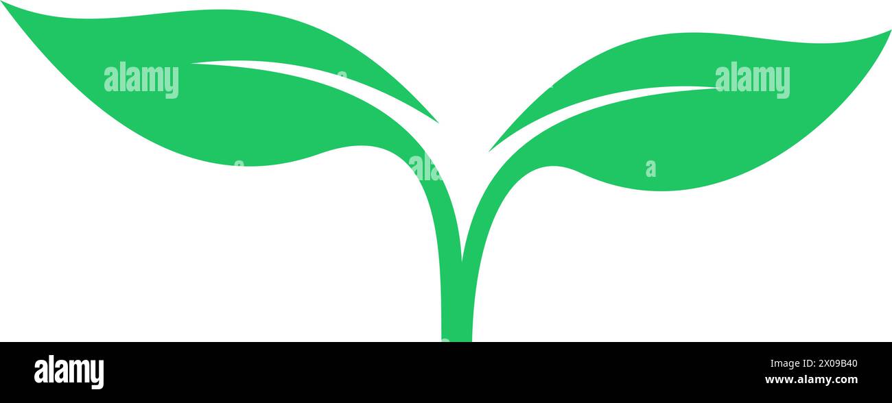 Green leaf icon as an environmental protection concept Stock Vector