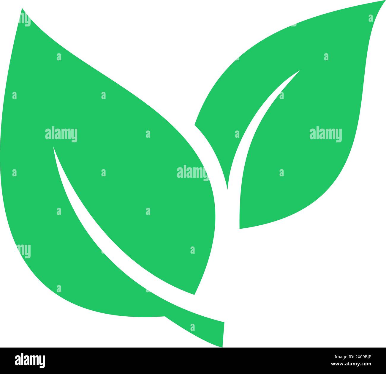 Green leaves icon as environmental conservation concept Stock Vector