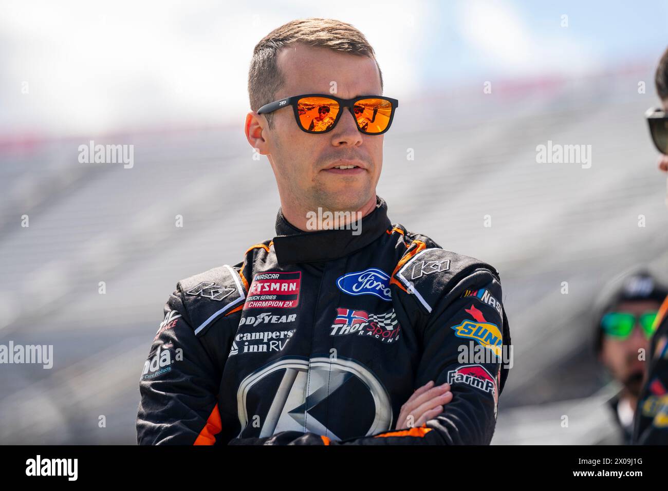 Ben Rhodes gets ready to practice for the Long John Silver's 200 in Martinsville, VA, USA.(Credit Image: © Logan T Arce Action Sports Photography, Inc/Cal Sport Media) Stock Photo