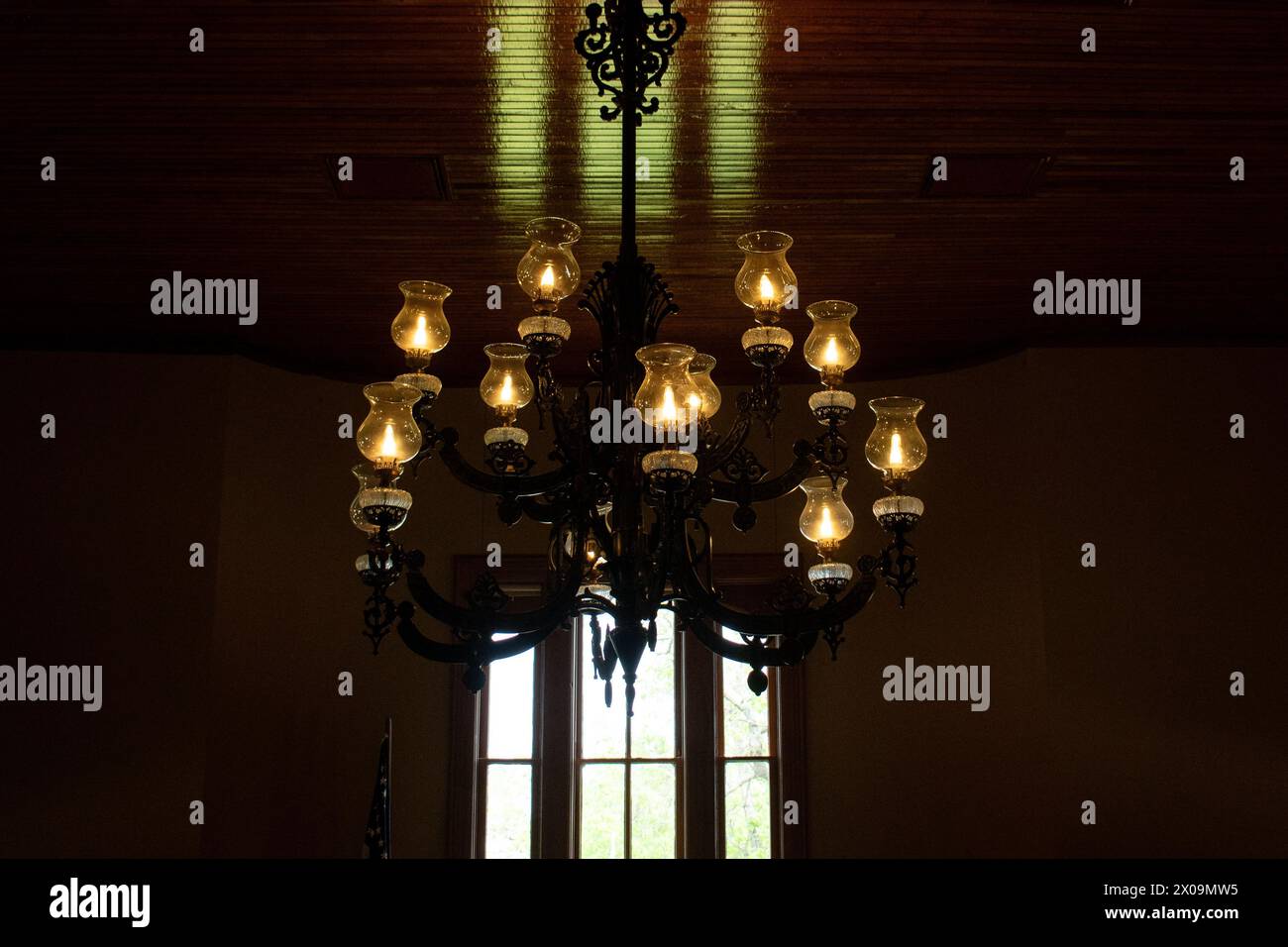 Antique chandelier of 1800's courthouse Stock Photo