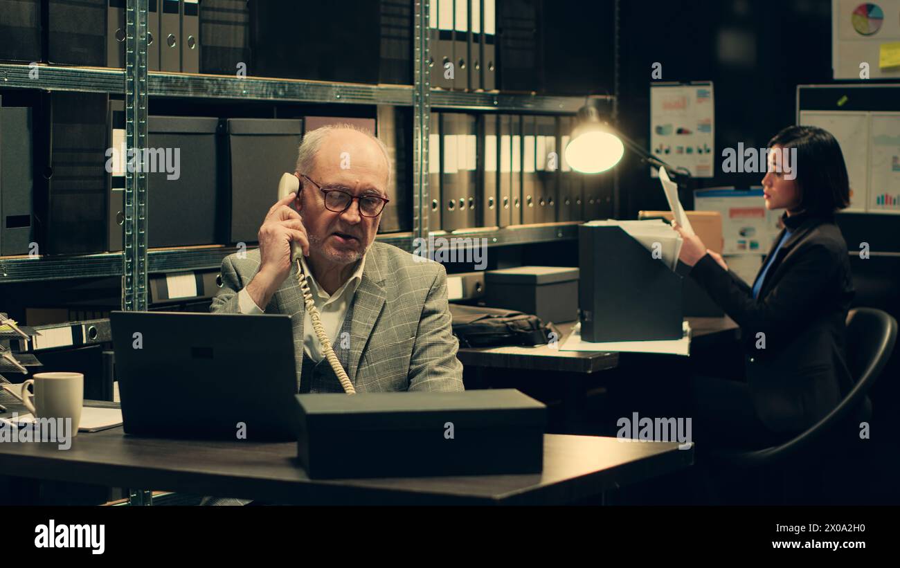 Private investigator requesting crucial information on landline phone