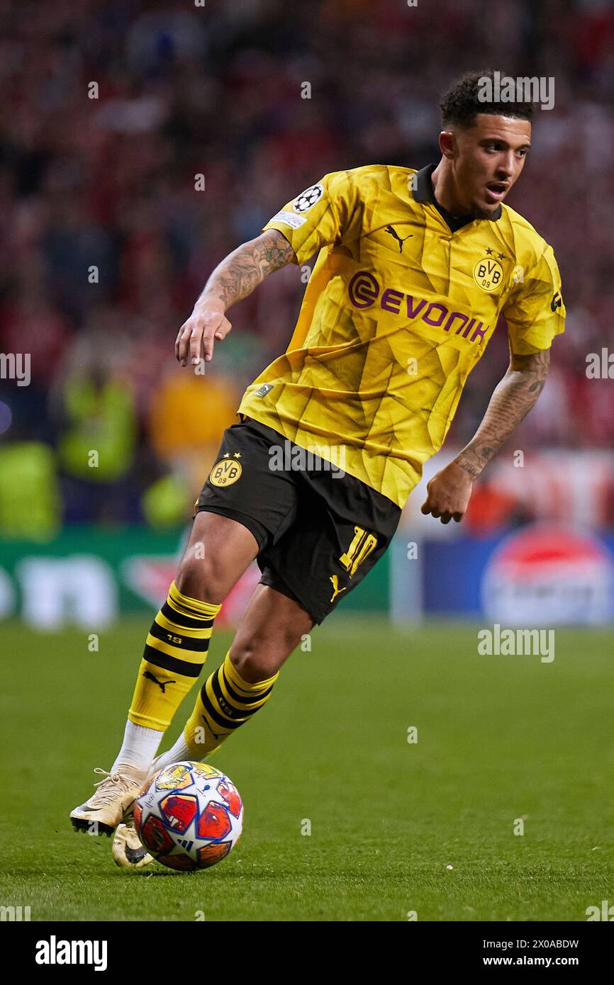 MADRID, SPAIN - APRIL 10: Jadon Sancho, Left Winger Of Borussia ...