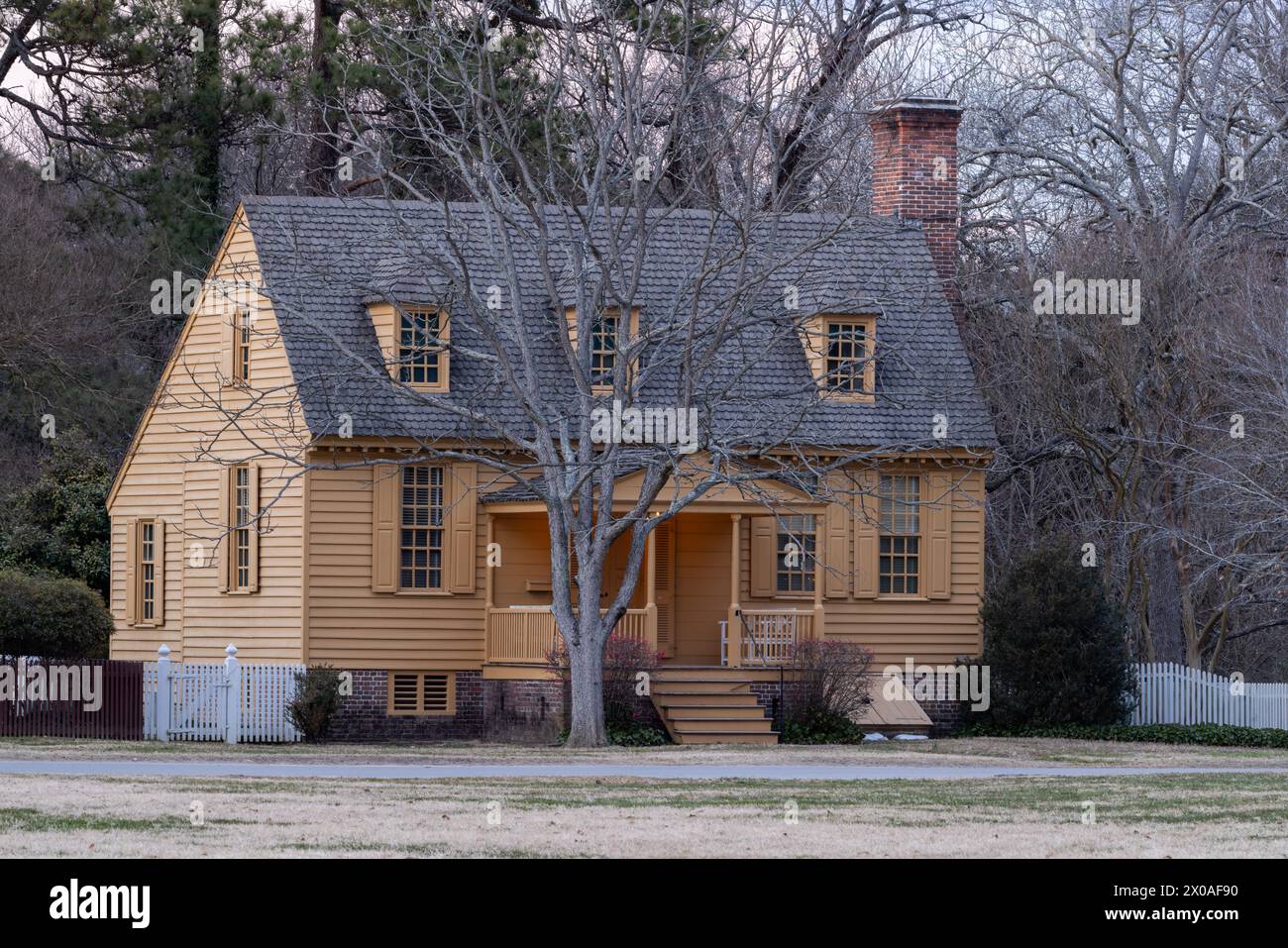 Historic house on Nicholson Street, Colonial Williamsburg, Virginia Stock Photo