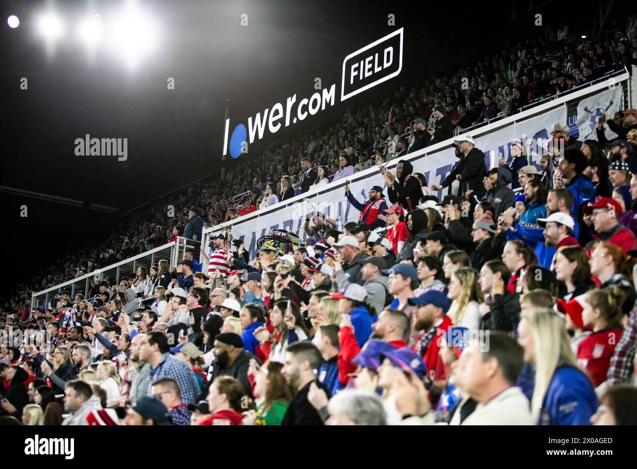 Columbus, Ohio, USA. 9th April, 2024. The crowd cheers during the USWNT